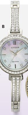 JC Penney Citizen eco-drive women's crystal silver-tone offer