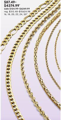 JC Penney All gold chains offer