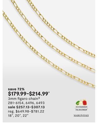 JC Penney 3mm figaro chain‡ offer
