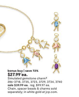 JC Penney Simulated gemstone charm‡ offer