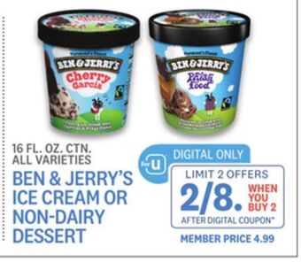 Kings Food Markets Ben & jerry's ice cream or non-dairy dessert offer