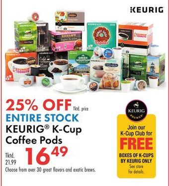 Boscov's Keurig® k-cup coffee pods offer