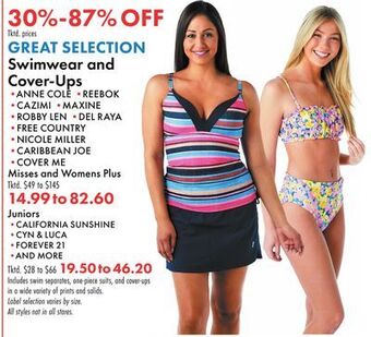 Boscov's Swimwear and cover-ups offer