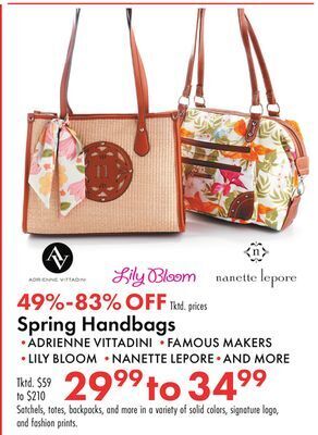 Boscov's Spring handbags offer