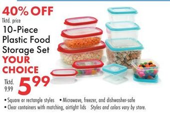Boscov's 10-piece plastic food storage set offer