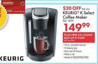 Boscov's Keurig® k select coffee maker offer
