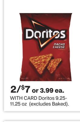 CVS Doritos 9.25-11.25 oz offer
