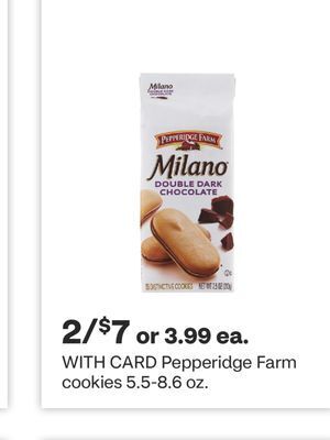 CVS Pepperidge farm cookies 5.5-8.6 oz. offer