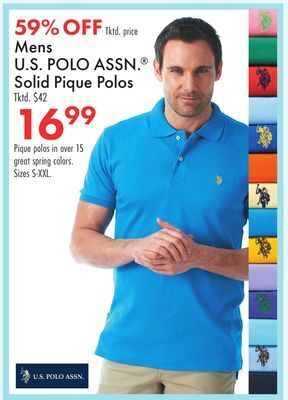 Boscov's Mens u.s. polo assn.® solid pique polos offer