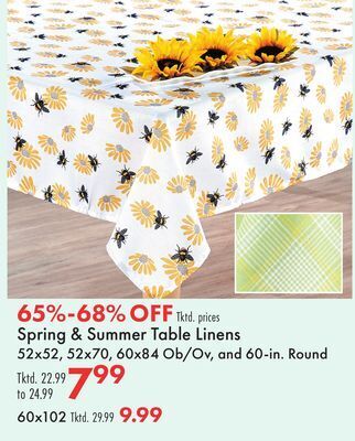 Boscov's Spring & summer table linens offer