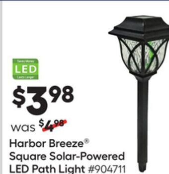 Lowe's Harbor breeze® square solar-powered led path light offer