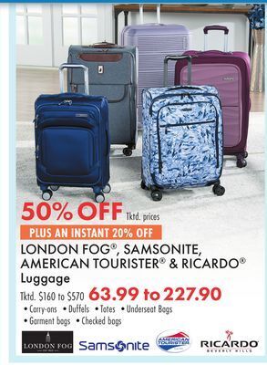 Boscov's London fog®, samsonite, american tourister® & ricardo® luggage offer