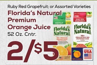 DeCicco & Sons Florida's natural premium orange juice offer