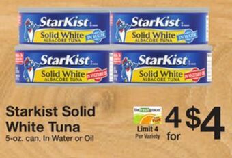 The Fresh Grocer Solid white tuna offer