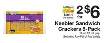 The Fresh Grocer Sandwich crackers 8-pack offer