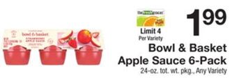 The Fresh Grocer Apple sauce 6-pack offer