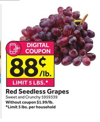 Stop&Shop Red seedless grapes offer