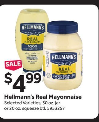 Stop&Shop Hellmann's real mayonnaise offer
