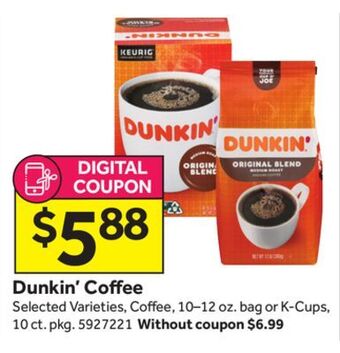 Stop&Shop Dunkin' coffee offer