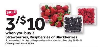 Stop&Shop Strawberries, raspberries or blackberries offer