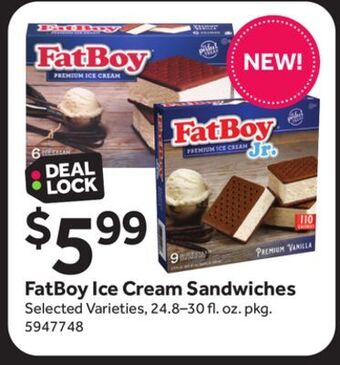Stop&Shop Fatboy ice cream sandwiches offer