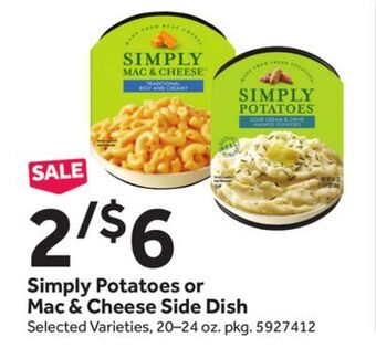 Stop&Shop Simply potatoes or mac & cheese side dish offer