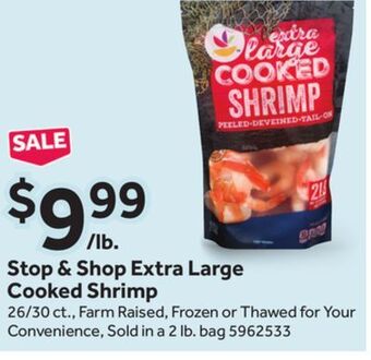 Stop&Shop Stop & shop extra large cooked shrimp offer