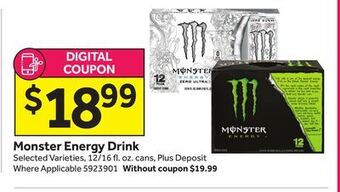 Stop&Shop Monster energy drink offer