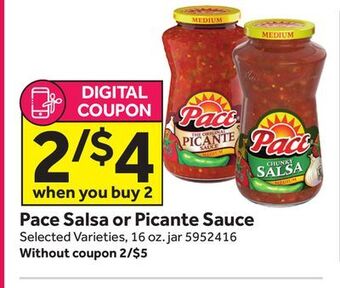 Stop&Shop Pace salsa or picante sauce offer