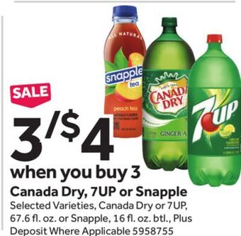 Stop&Shop Canada dry, 7up or snapple offer
