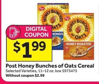 Stop&Shop Post honey bunches of oats cereal offer