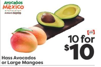 Weis Markets Hass avocados or large mangoes offer