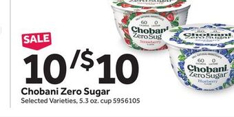 Stop&Shop Chobani zero sugar offer