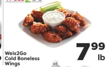 Weis Markets Weis2go cold boneless wings offer