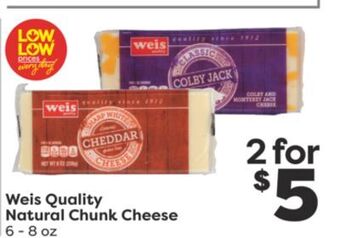 Weis Markets Weis quality natural chunk cheese offer