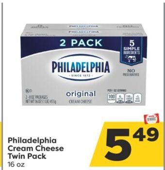 Weis Markets Philadelphia cream cheese twin pack offer