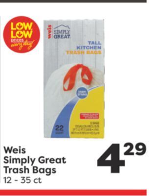 Weis Markets Weis simply great trash bags offer