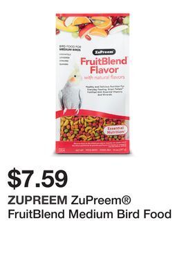 Petsmart Zupreem® fruitblend medium bird food offer