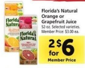 Safeway Florida's Natural Orange or Grapefruit Juice offer