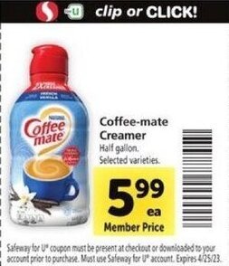 Safeway Coffee-mate Creamer offer