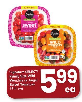 ACME Signature select® family size wild wonders or angel sweet tomatoes offer