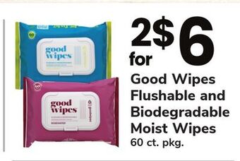 ACME Good wipes flushable and biodegradable moist wipes offer
