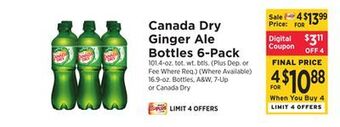ShopRite Ginger ale bottles 6-pack offer