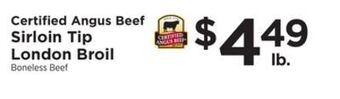 ShopRite Sirloin tip london broil offer