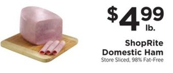 ShopRite Domestic ham offer