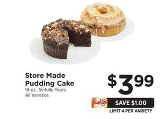 ShopRite Store made pudding cake offer