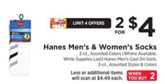 ShopRite Men's & women's socks offer