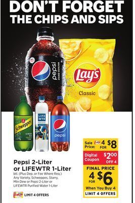 ShopRite Pepsi 2-liter or lifewtr 1-liter offer