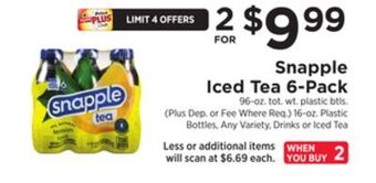 ShopRite Iced tea 6-pack offer