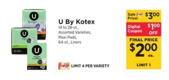 ShopRite U by kotex offer